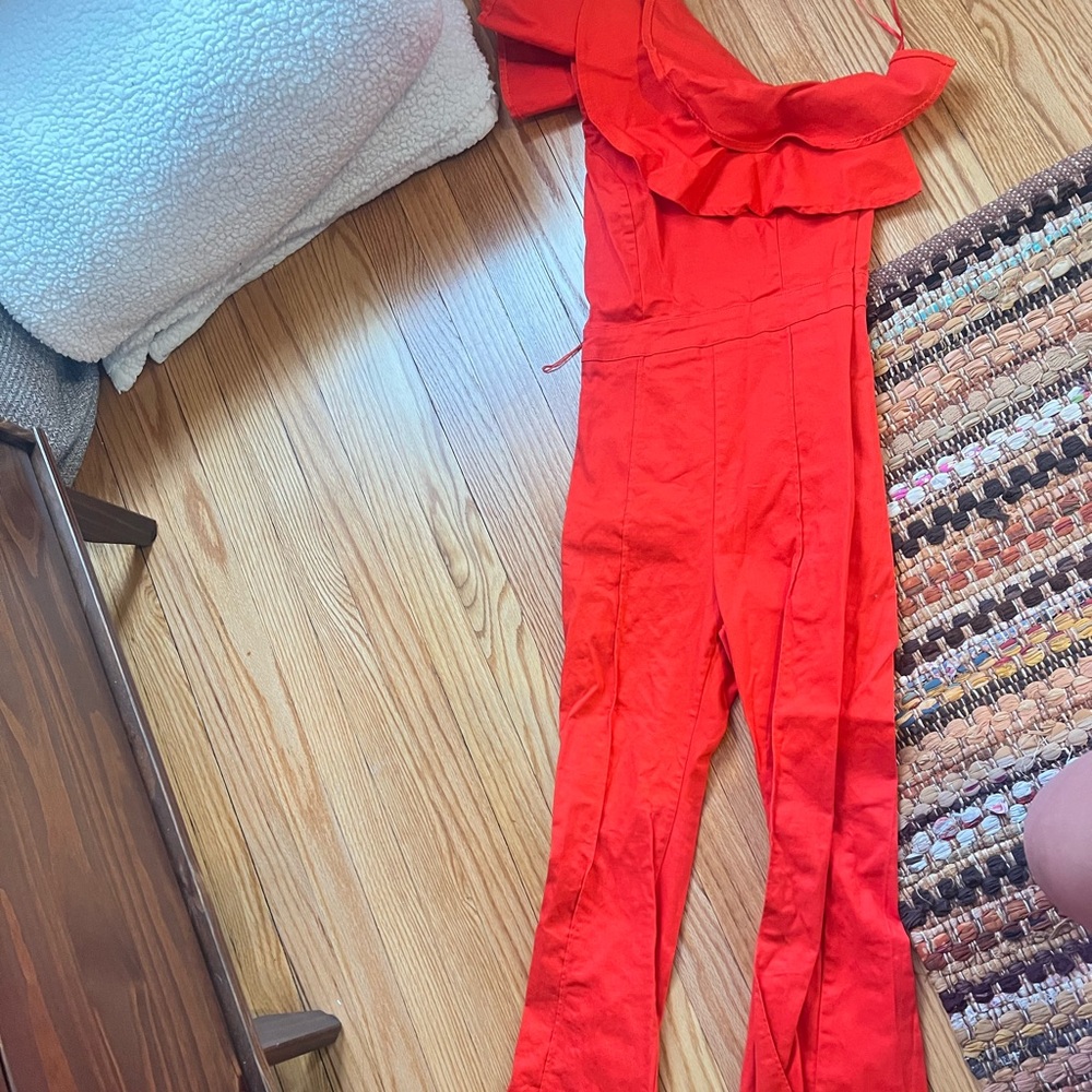 Flying Tomato Red Flared Jumpsuit
